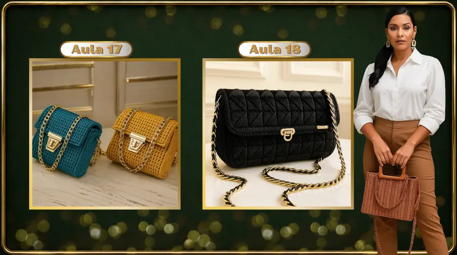 Modelos de bolsas em tela do curso 9
