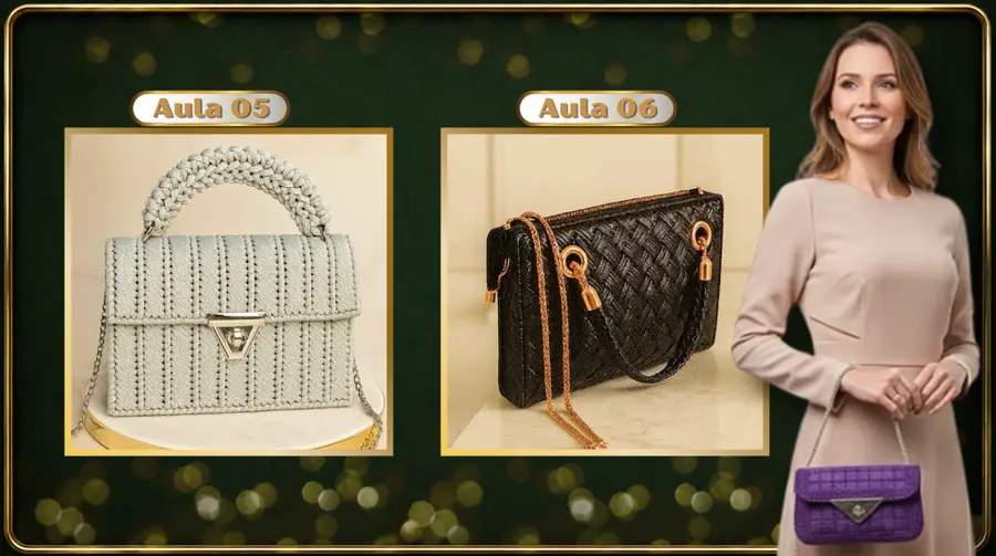 Modelos de bolsas em tela do curso 3