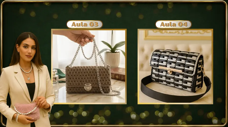 Modelos de bolsas em tela do curso 2