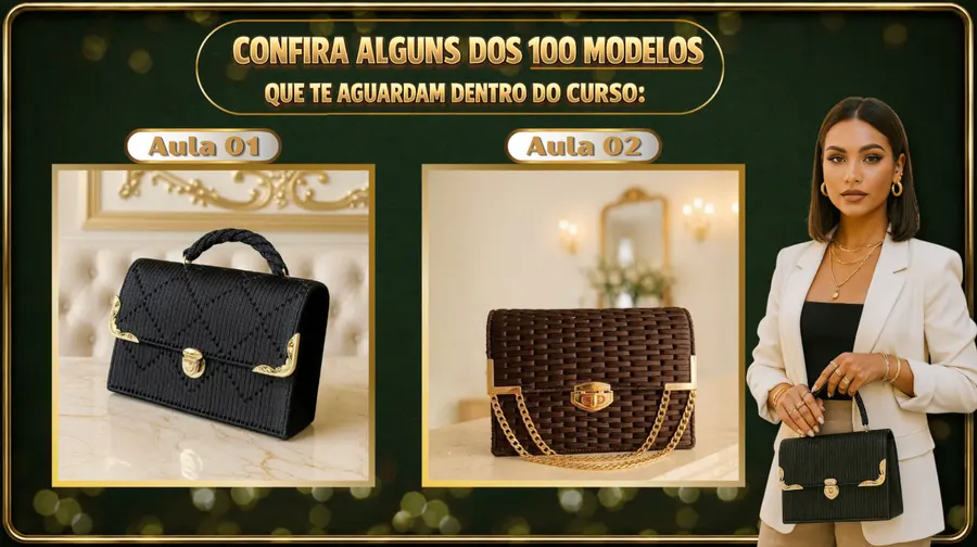 Modelos de bolsas em tela do curso 1
