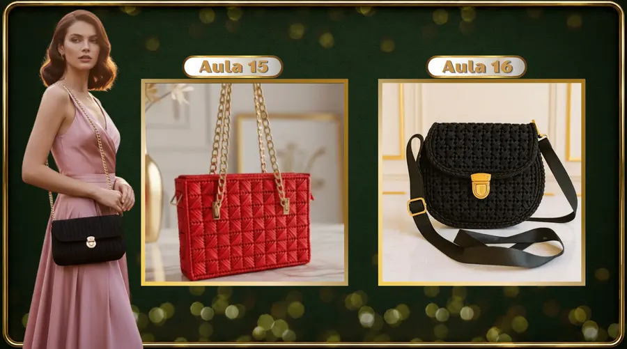 Modelos de bolsas em tela do curso 8